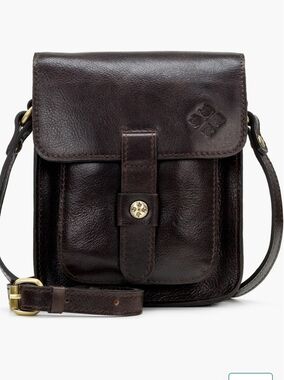 Patricia Nash LARI Dark Brown Leather Crossbody Bag